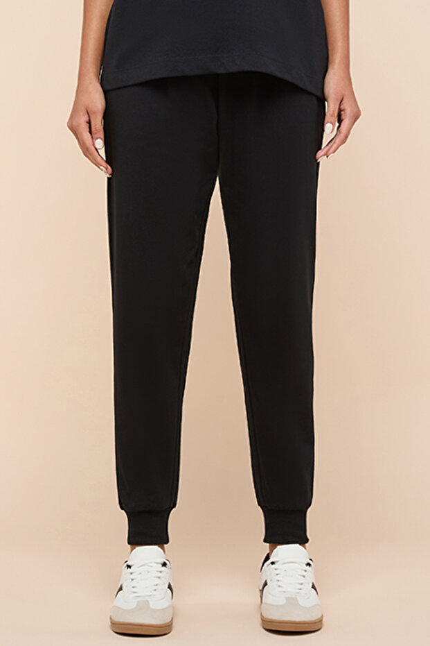 Solid Joggers with Drawstring Waist - 1