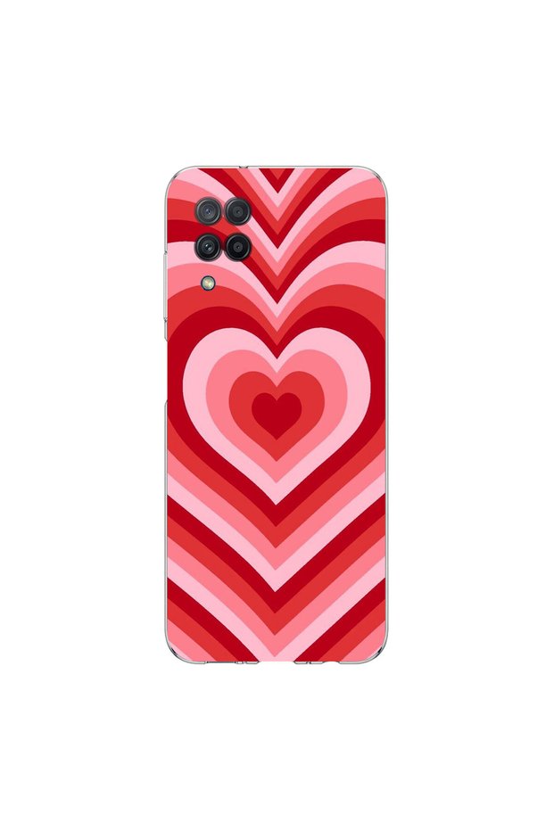 Samsung Galaxy M12 Compatible Heart 3 Design Transparent Case