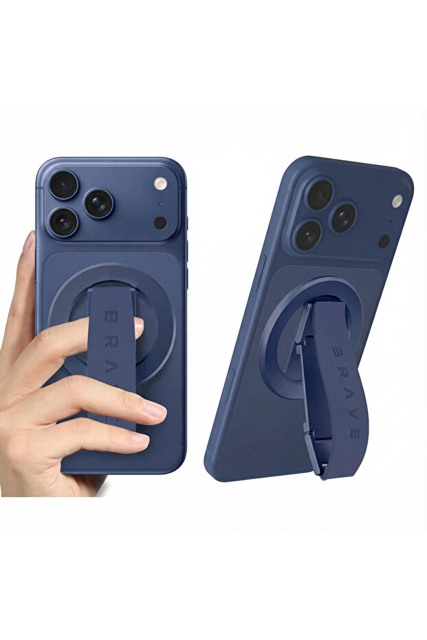 MagGrip 3-in-1 Magnetic Phone Grip & Kickstand – 360° Rotatable, MagSafe Compatible, Universal Stand for iPhone & Android - Silver