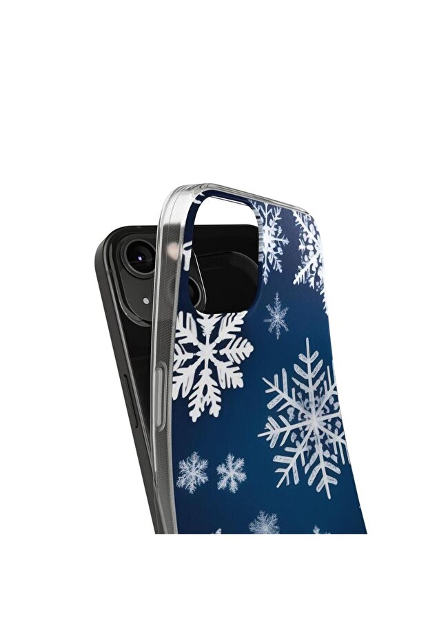 Case compatible with Apple iPhone 13 Mini Silicone Gel Tpu Snowflake Pattern - 2