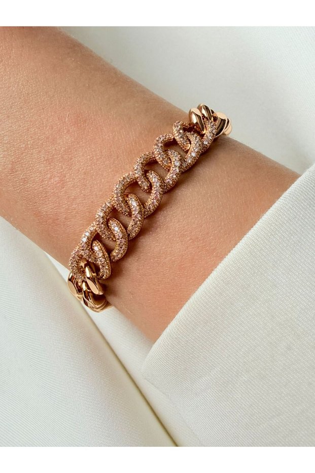 Xuping Bracelet Rosegold Xp Stamped Zircon Stone Water Resistant Bracelet