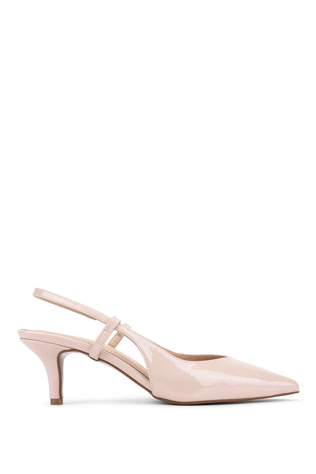 Women's Faux Leather/Textile Beige Heeled Shoes
