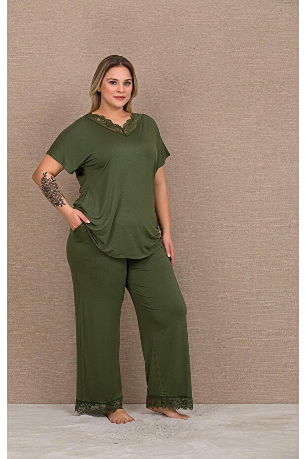 Short Sleeve Plus Size Women's Pajama Set