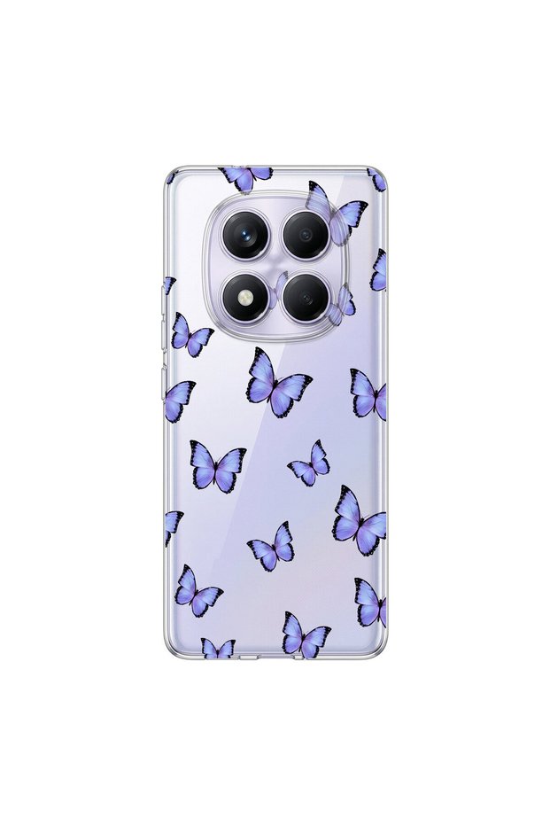 Redmi Note 14 Pro Compatible Butterfly 4 Design Transparent Case