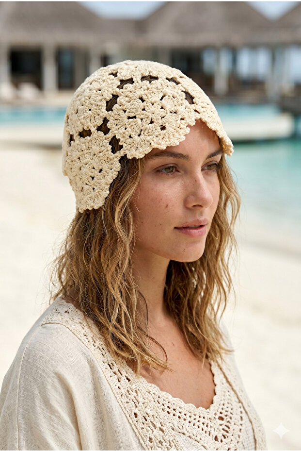 Beige Patterned Hairnet Hsr2150