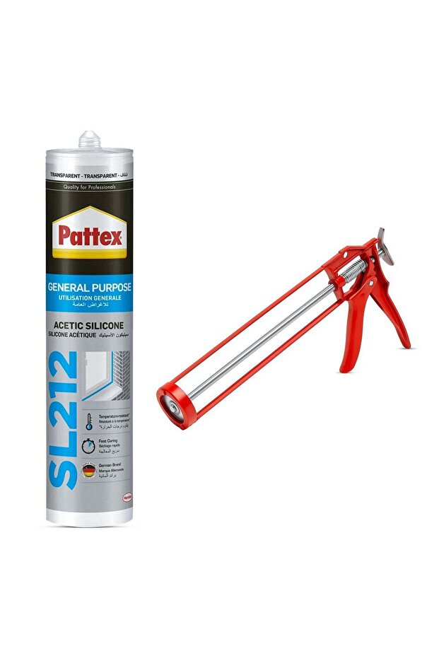 General Purpose Acetic Silicone SL212,Transparent,with Caulking Gun Pack-Of 1