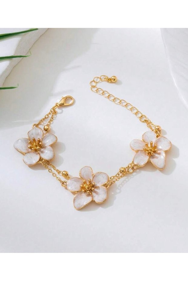 Women's Mineli Ecru Flower Bracelet