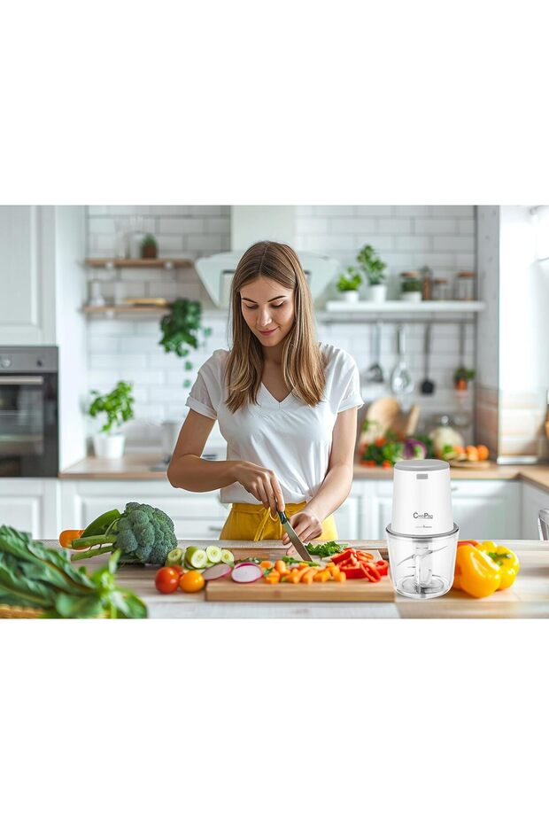 Multi-Function Food Chopper with Storage Container, 600 ml Capacity, Multicolor - 4