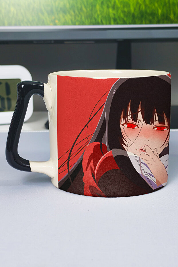 Kakegurui Anime Printed Ceramic Luxury Mug (1 Piece) Custom Black Handle Wave Handle V5D