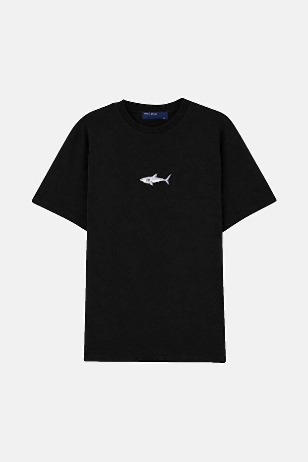 تي شيرت Big White Shark Premium - أسود