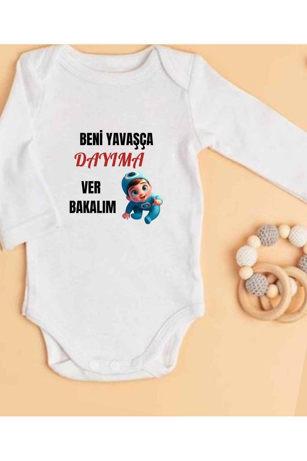 Dayı Written Baby Bodysuit 100% Cotton 103