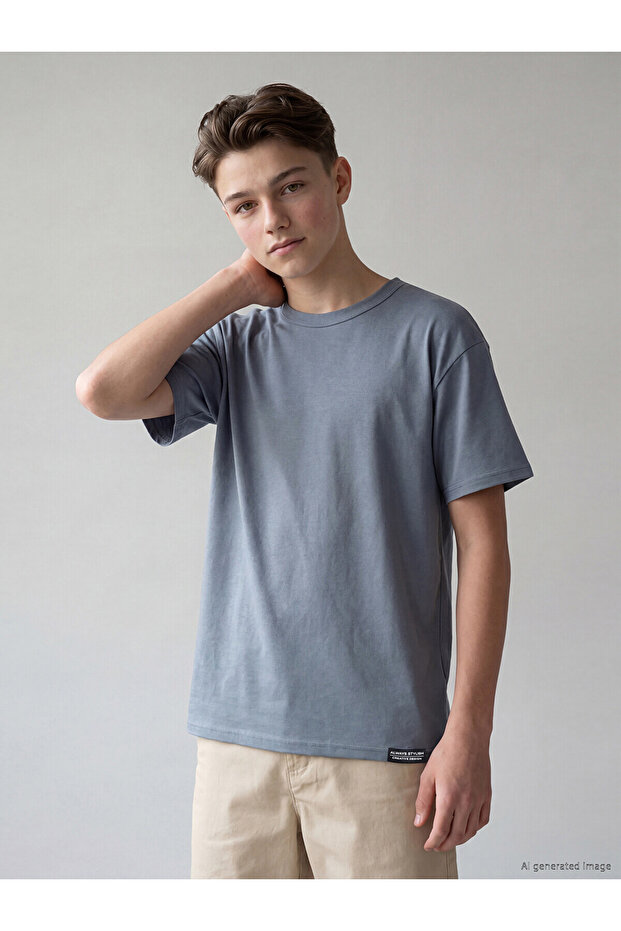 Gencc Quality Oval Collar Boys' Soft Touch T-Shirt