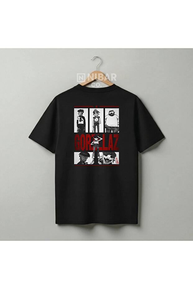 تي شيرت قطني بتصميم خاص من Gorillaz Rock