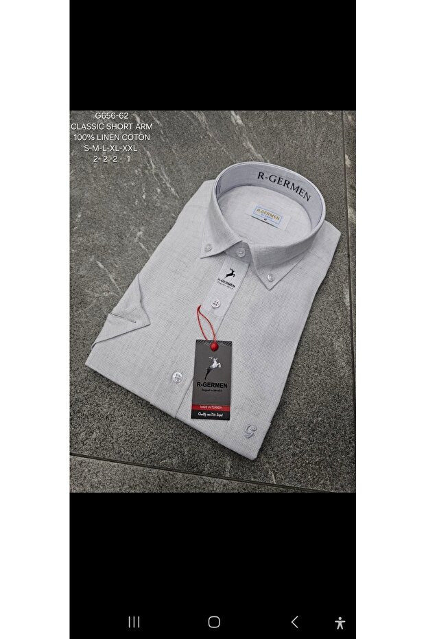 Men's Shirt Short Sleeve Pocket Linen Summer Classic Dad