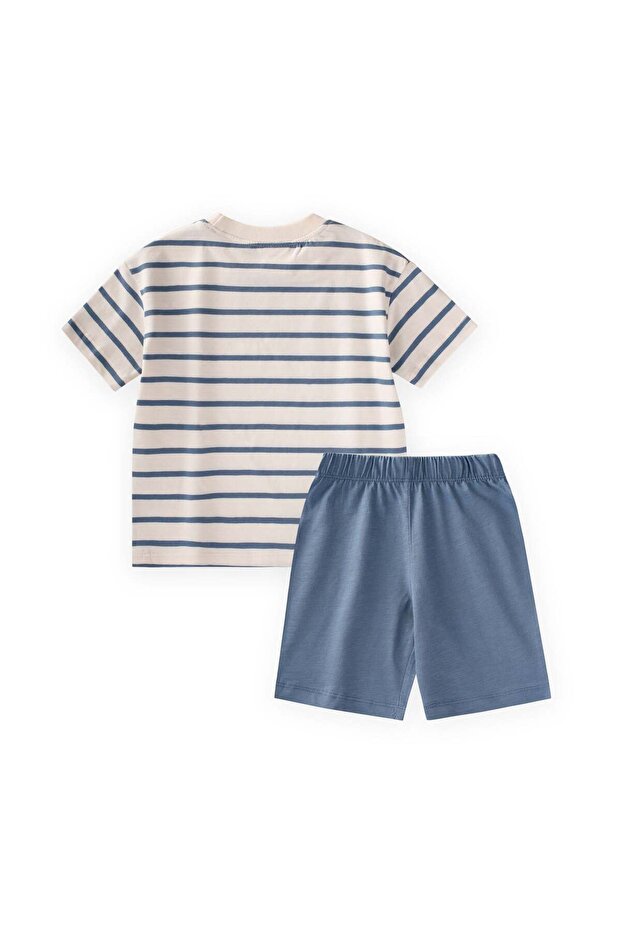 Striped Basic Capri Set 1-5 Years Indigo Striped - 3