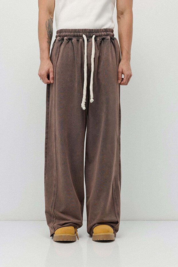 Washable super baggy sweatpants brown