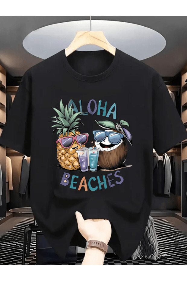 Bay Aloha Beaches Printed Premium Oversize T-Shirt