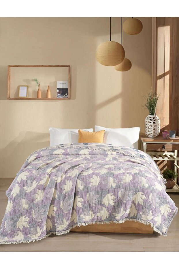 Muslin Bedspread Double-Sided & Jacquard Chinese Pattern 100% Cotton - with Breathable Structure - Ultra Soft Product - Double-Sided Use - 220*240cm
