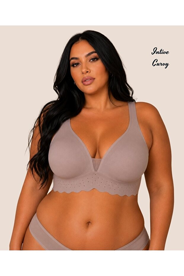 Intive Curvy Front Transparent Tulle Breathable Plus Size Seamless Bra (Xl-4Xl)