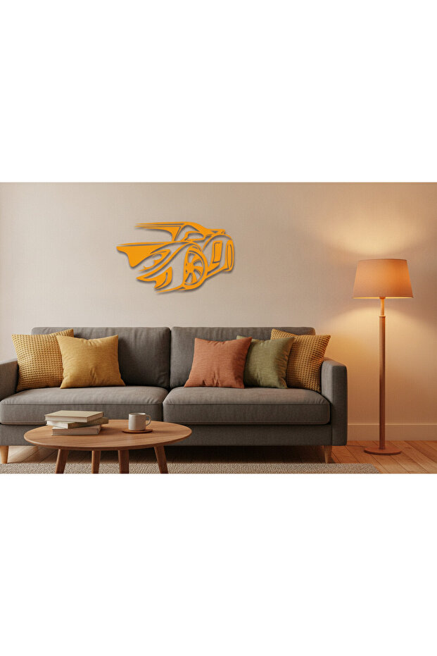Yarış Arabası 3mm MDF Ahşap Duvar Tablosu Çerçevesiz Dekoratif Oto Temalı - 2
