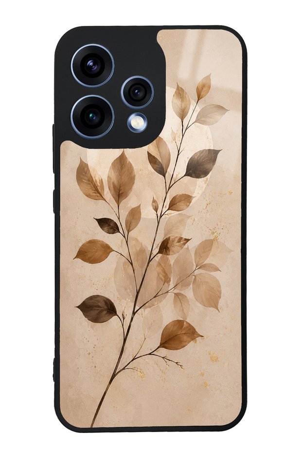 Oppo Reno 15 Autumn Minimal Leaf Design Glossy Phone Case
