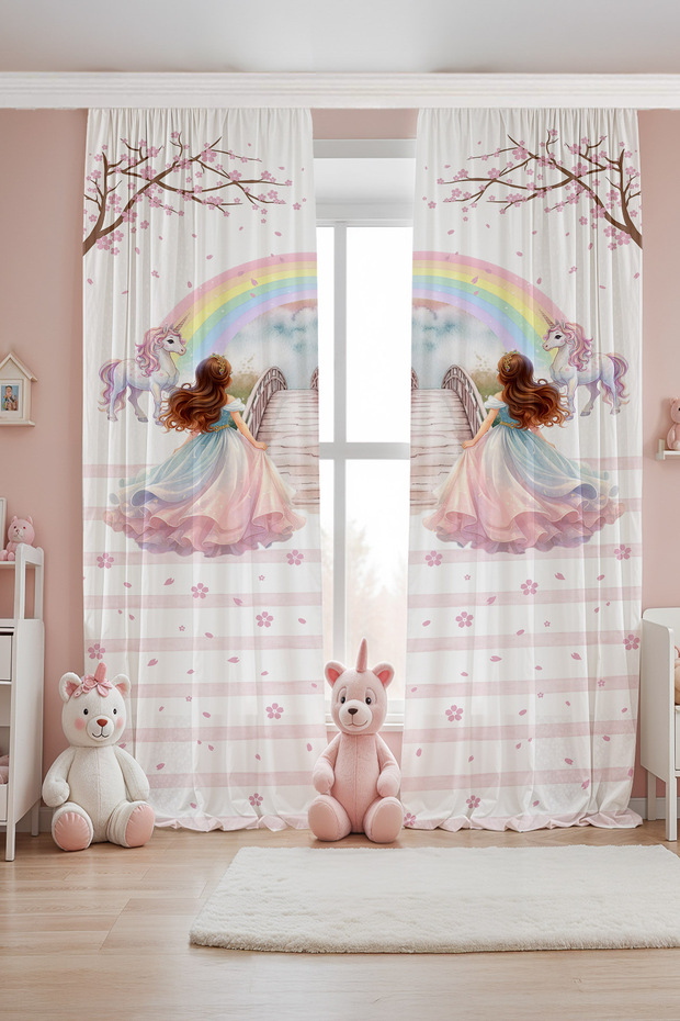 Dreamland Patterned Children's Baby Room Background Curtain (Single Wing Pricing)
