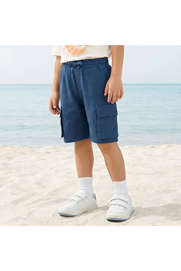 Drawstring Waist Shorts with Cargo Pockets