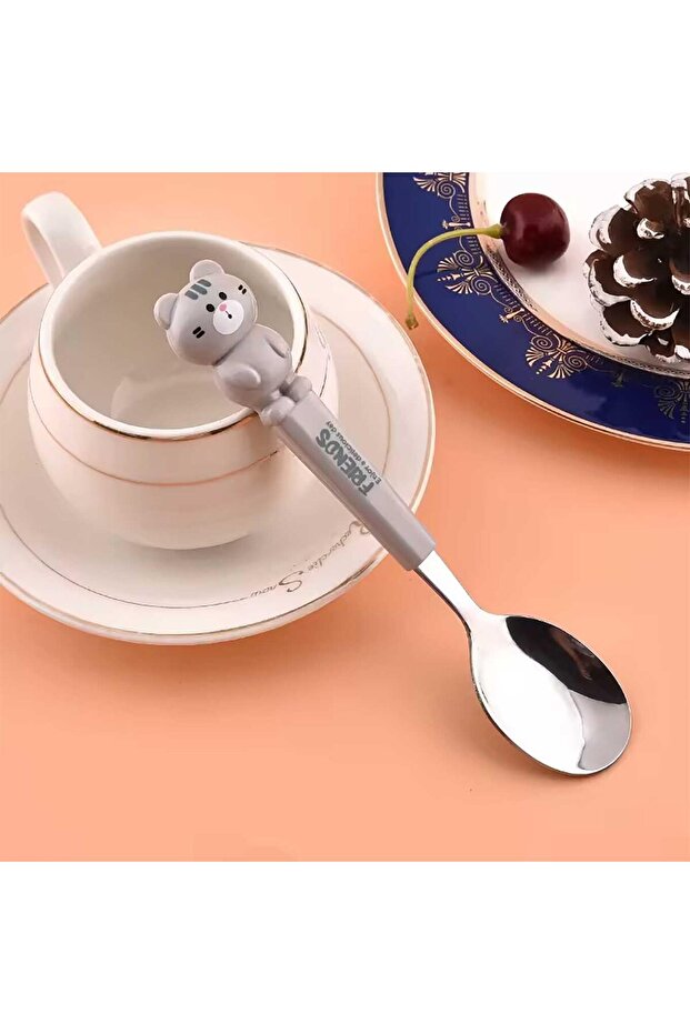 Children's Fork, Spoon and Chopstick Set with Animal Figures, Set of 3