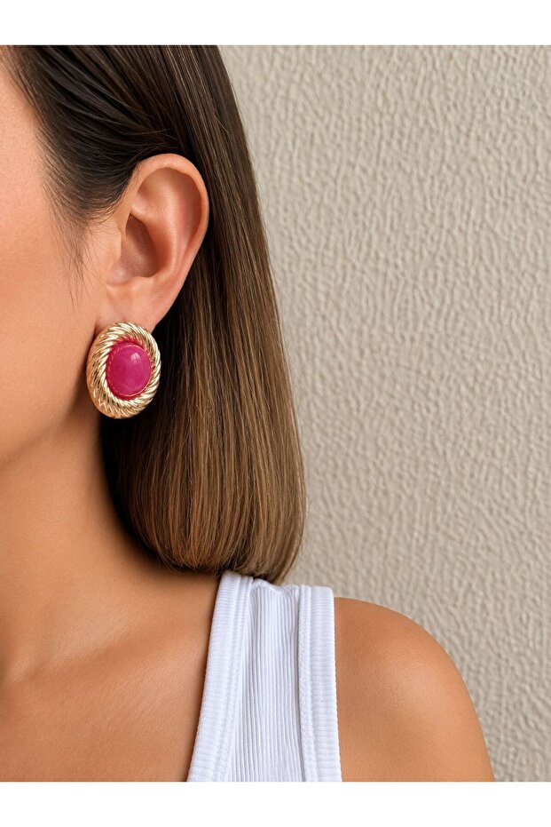 Vintage Gold Twisted Frame Women's Earrings