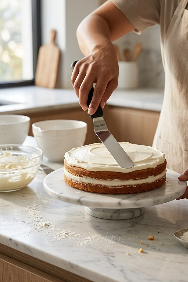 3X37 cm Stainless Steel Cake Plastering Spatula Yk1901