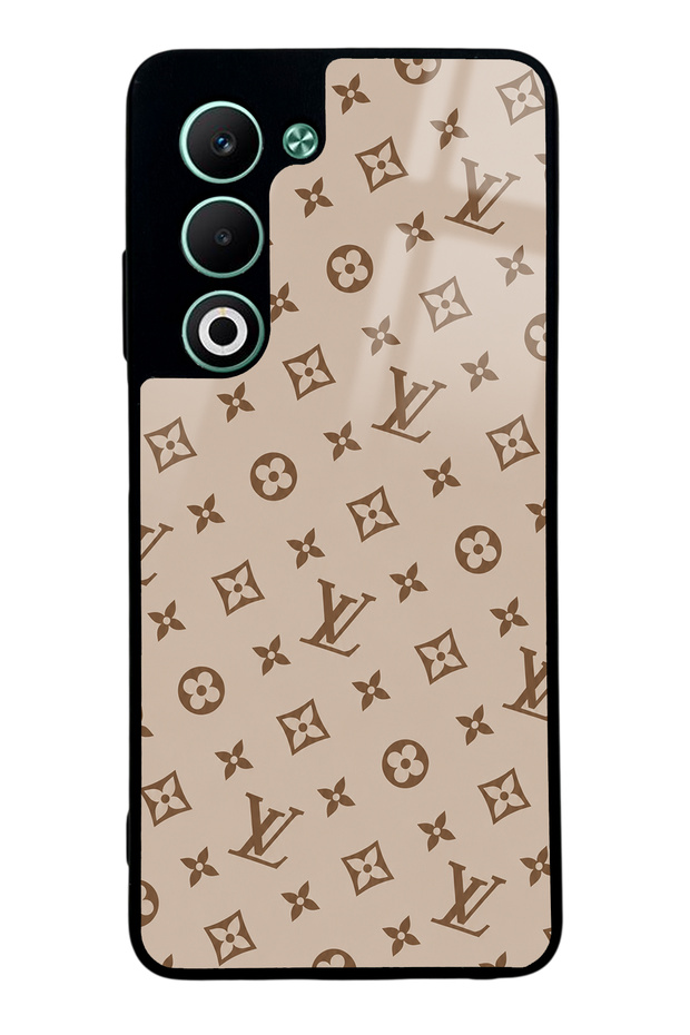 Oppo A5 5g Dark Cream Lv Design Glossy Phone Case
