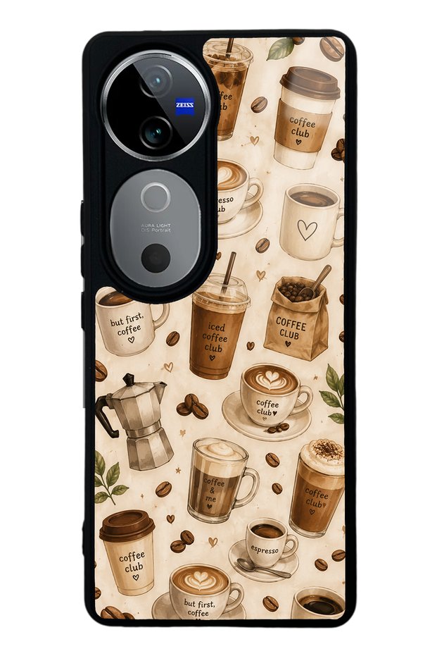 Vivo V40 Coffee Club Design Glossy Phone Case