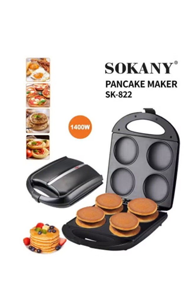 Pancake & Arepa Maker 4 Section 1400W Non Stick Breakfast Machine