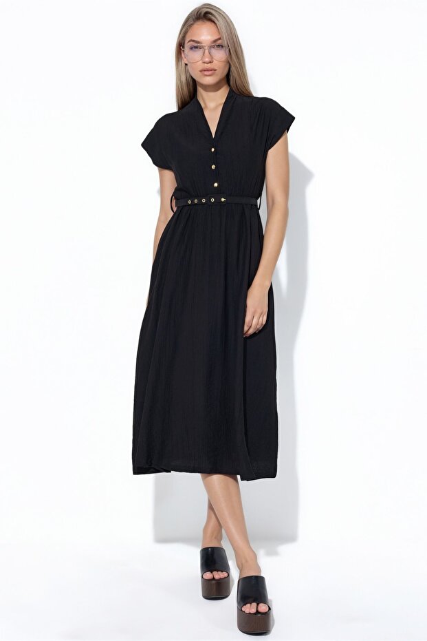 Busem Textured Belted Long Dress
