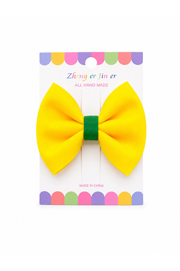 Large Size Bow Neon Automatic Buckle Yellow