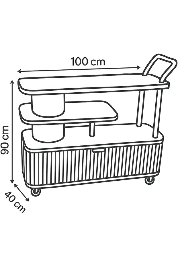 Luxury Marble & Wood Bar Cart – Modern White & Beige Serving Trolley with Storage Cabinet, Multi-Level Shelves