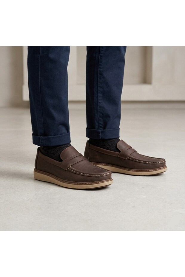 Öztürk laceless bow band model men's loafer shoe mk-100