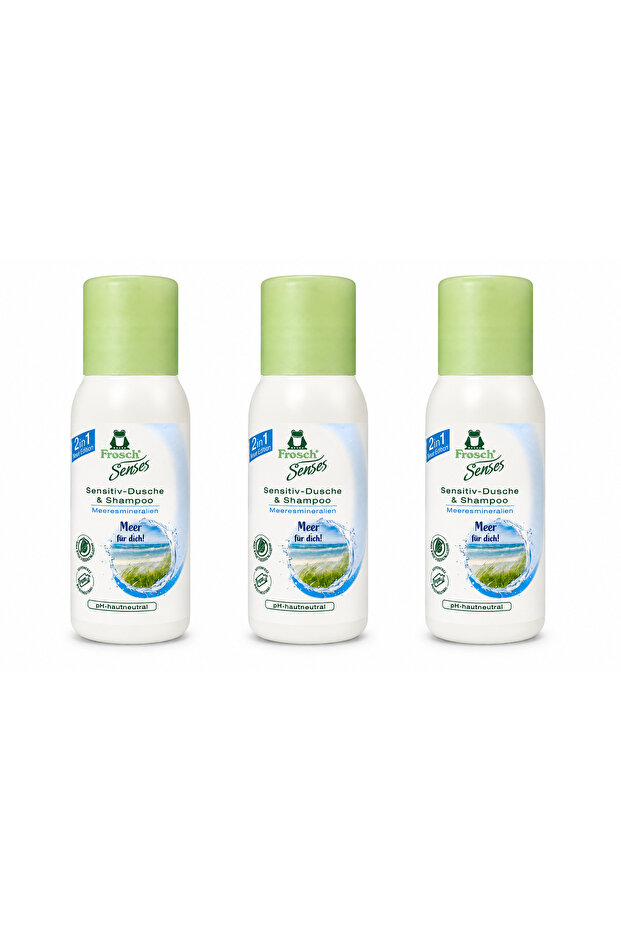 Senses Sea Mineral Sensitive Shower Gel and Shampoo 2 in 1 50 ml X 3 Pcs
