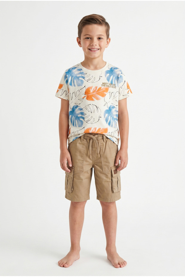 Boys Cotton Cargo Bermuda, 13-14Y