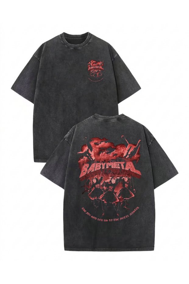 Baby Metal Printed Washable Vintage Unisex Oversize T-Shirt