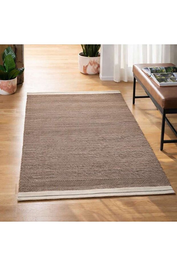 Shakia Wool & Cotton Dhurrie 60x90cm - Brown