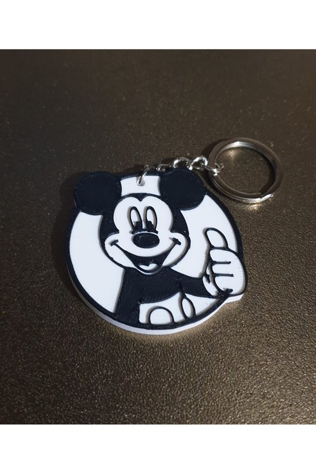 Mickey Mouse Black and White Keychain - Fun Accessory for Kids and Adults