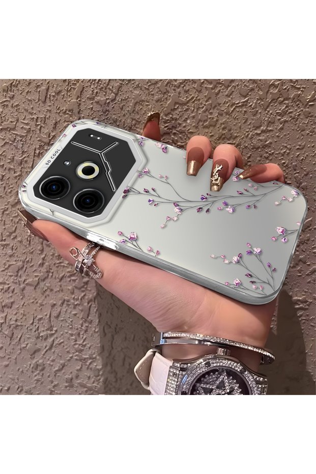 Thin Branch Flower Case for Tecno Pova 6/Pova 6 Pro 5g Compatible Wear-Resistant Mobile Phone Case