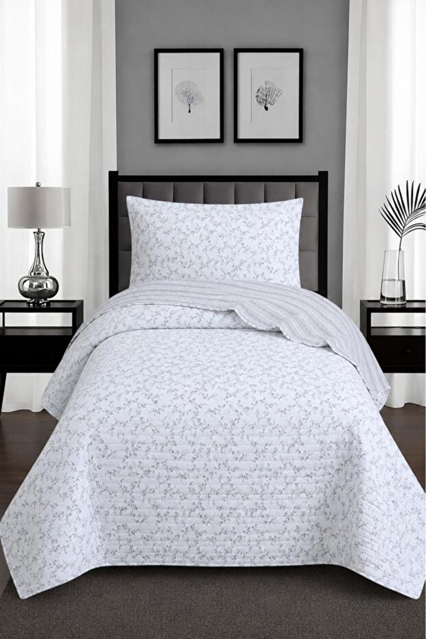 Laura Fiber Filled Single Bedspread 180X240 cm Gray