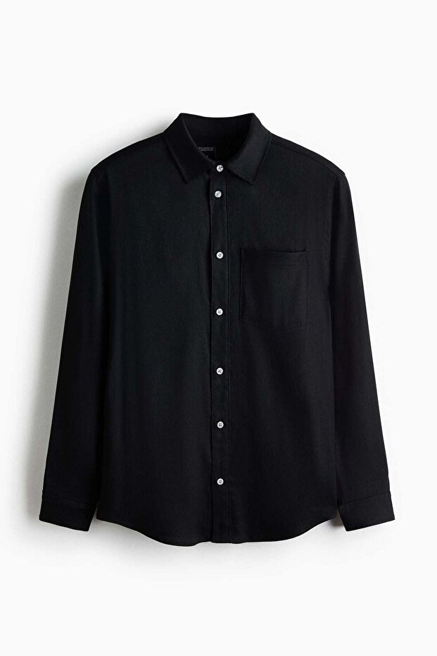 Four-way Stretch Regular Fit Linen-blend shirt