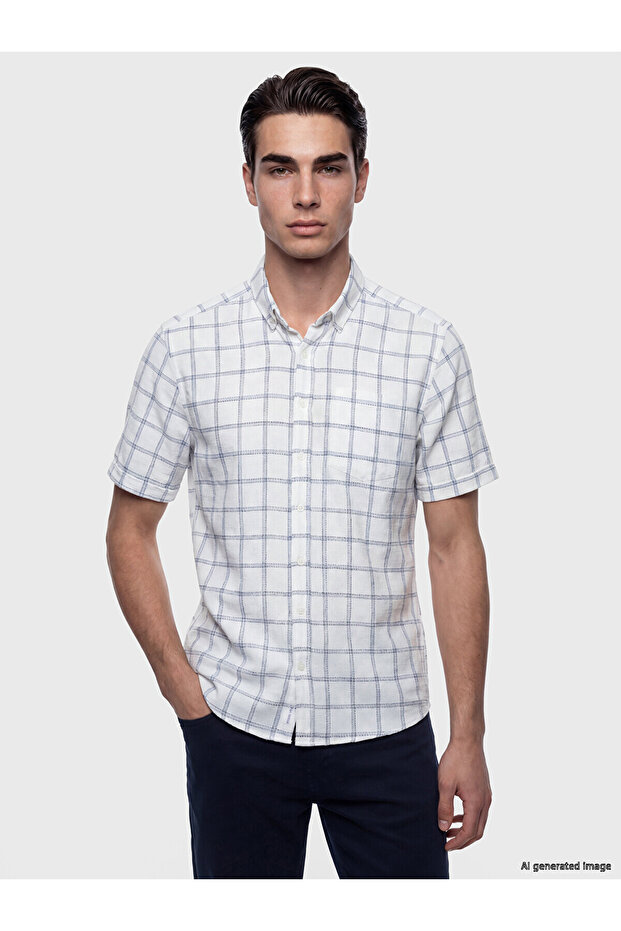 قميص رجالي من NEVAVM بتصميم Regular Fit Armoudule