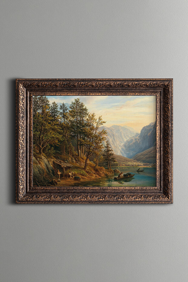 Village in the Alps - Vintage Patterned Painting - Thick Model