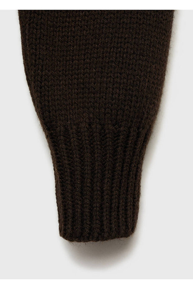 Gerippter, dicker Strickpullover - 5