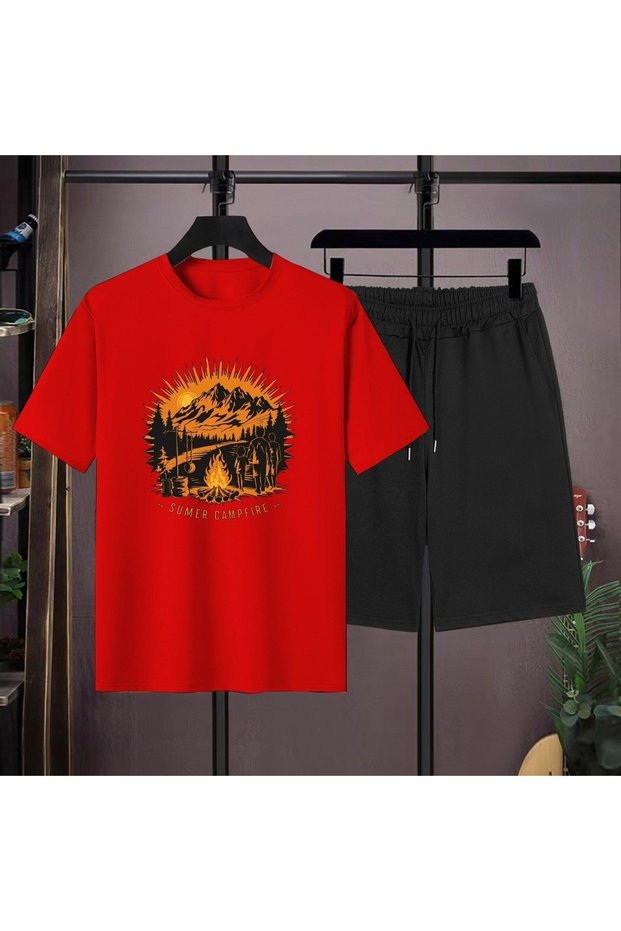 Unisex Oversize Shorts Set Short Sleeve T-Shirt Comfortable Fit Summer Casual Sports
