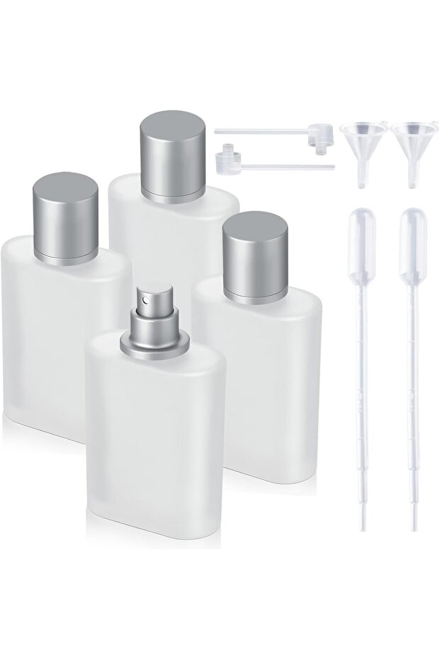 4 Pack 50ml/1.69 Oz Empty Frosted Glass Spray Bottles Perfume Atomizer